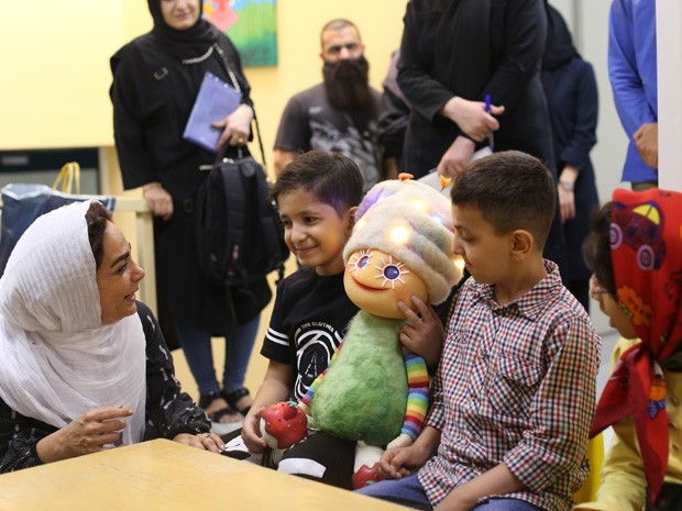 A new children's puppet is unveiled at MAHAK