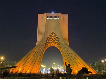 Tehran's landmark lights up orange in support of MAHAK's World Cancer Day Campaign