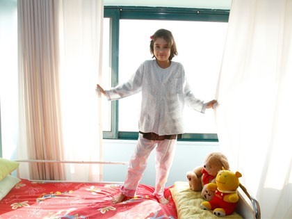 One of MAHAK children The lovely girl feels comfortable in her room